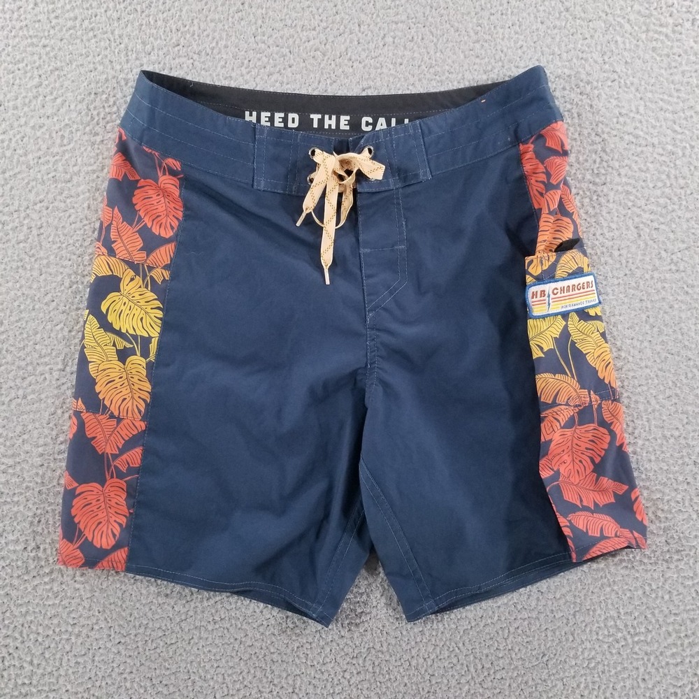 Howler Brothers Shorts Mens 30 Navy Blue HB Chargers Performance Trunks Tropical
